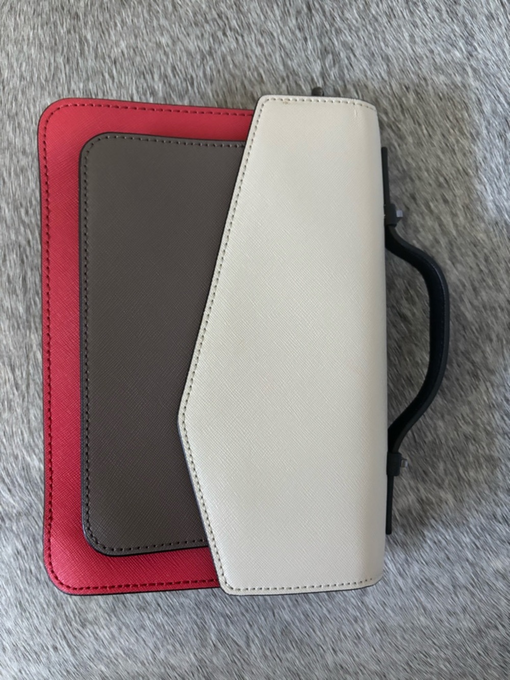 kate spade Tri-Panel Mini Satchel - White, Brown & Red